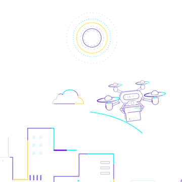 迅蚁无人机物流，线条数字化MG动画